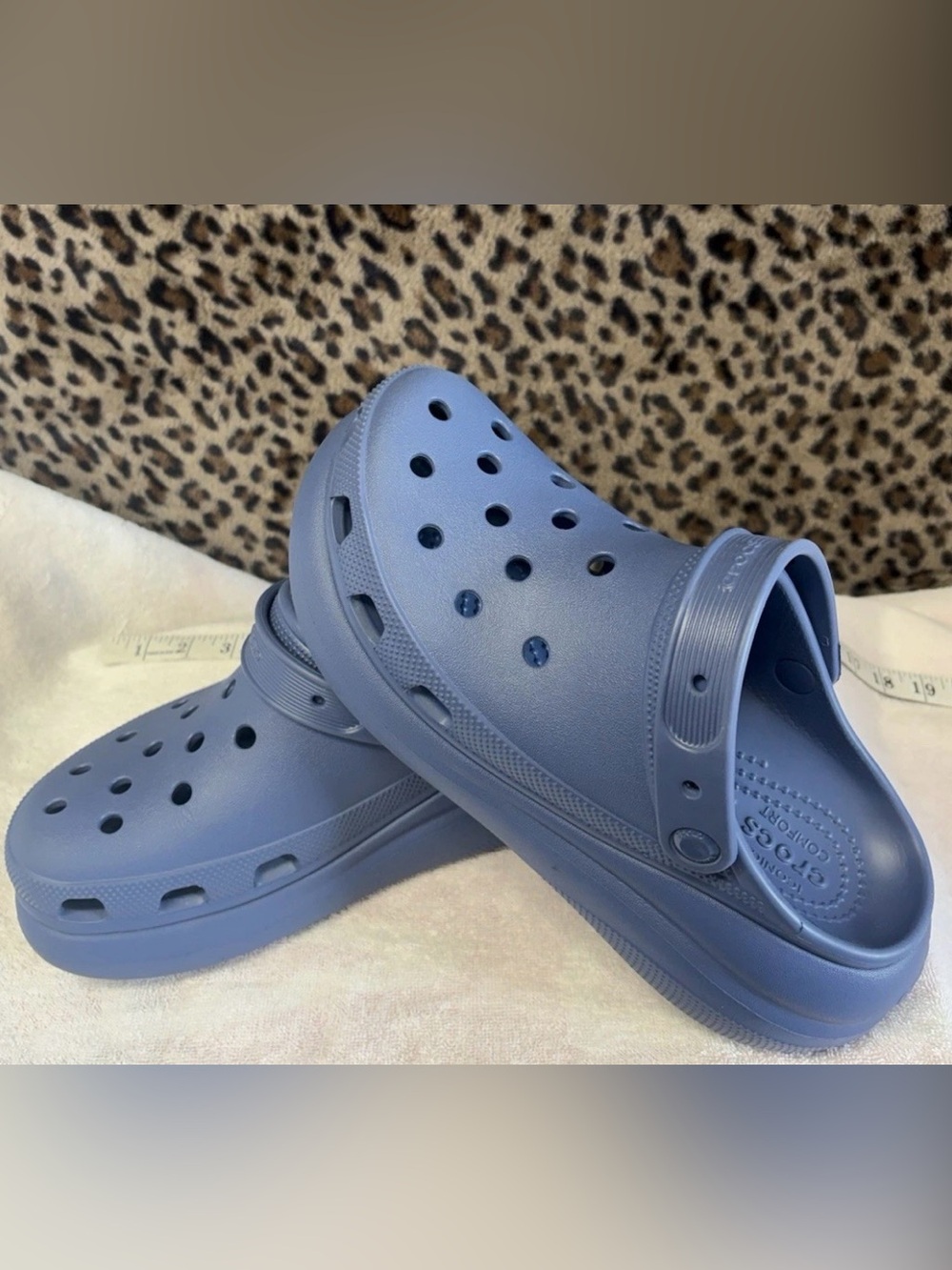 Crocs classic crush platform clog bijou blue men 8 wmn 10 racer strap